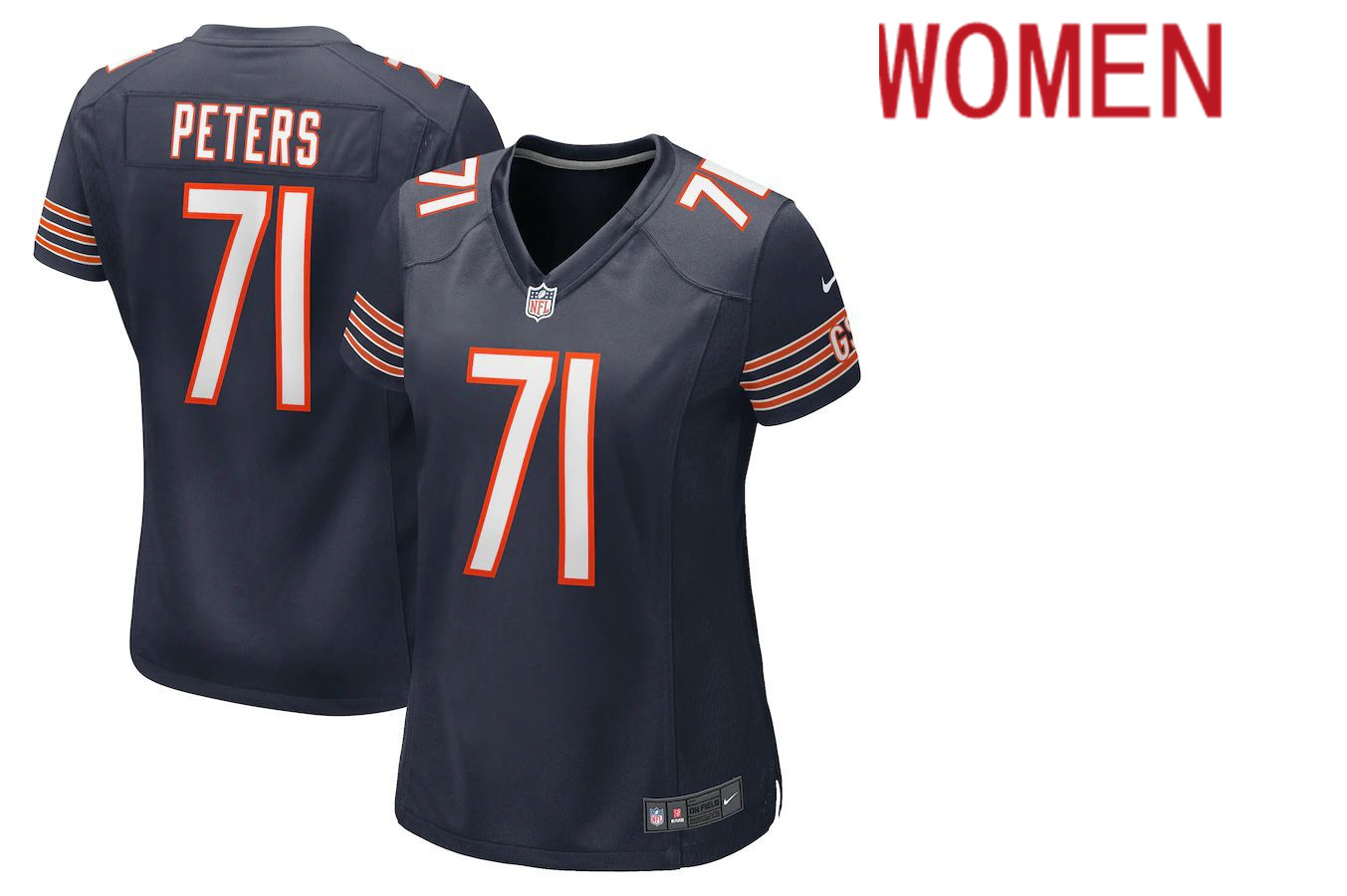 Women Chicago Bears 71 Jason Peters Nike Navy Game NFLJersey